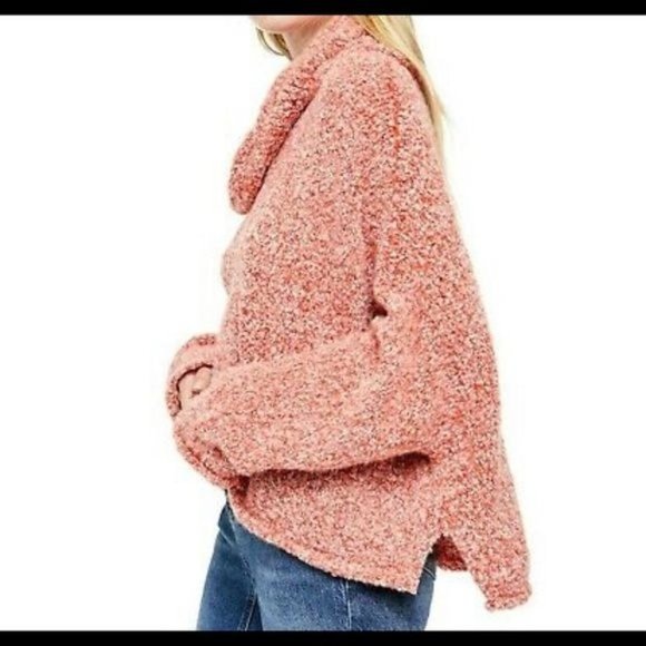 FREE PEOPLE BFF Sweater Cowl Neck Oversized Crop Sweater Size Small - Picture 3 of 16